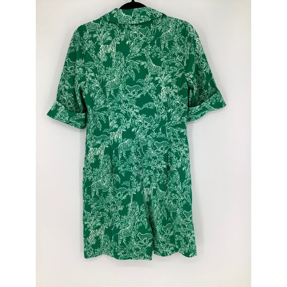 Lilly Pulitzer Womens 10 Fiddle Leaf Green Sheldrake Romper Belted Summer K22-7 - Picture 9 of 12